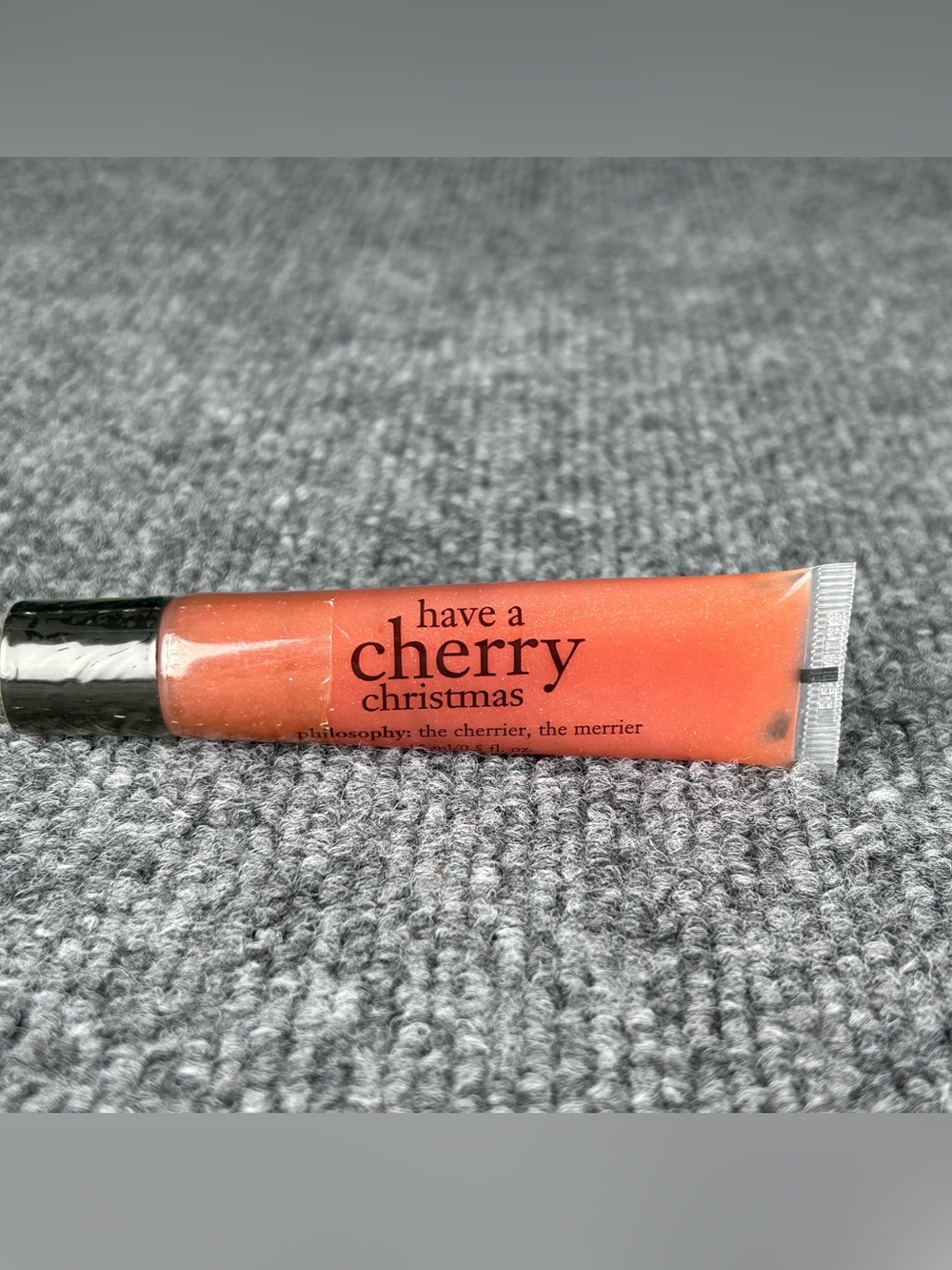 PHILOSOPHY Have A Cherry Christmas High Gloss Flavor Lip Shine SEALED Soft Red